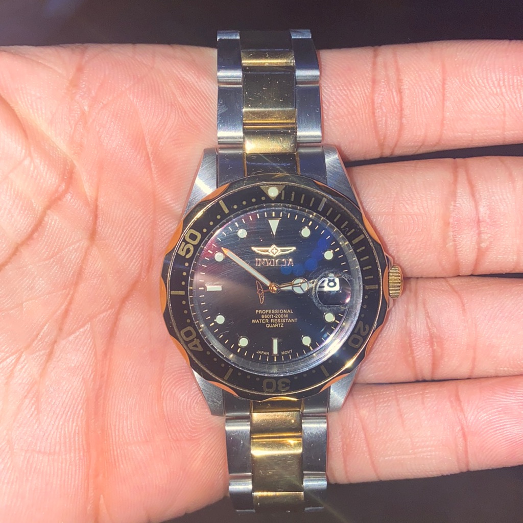 Invicta Pro Diver Mens 40mm Gold Stainless Steel